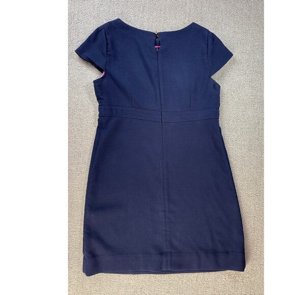 Lilly Pulitzer Dress Size 10 Navy Blue Career Knee Length Classic Nautical - Picture 2 of 7